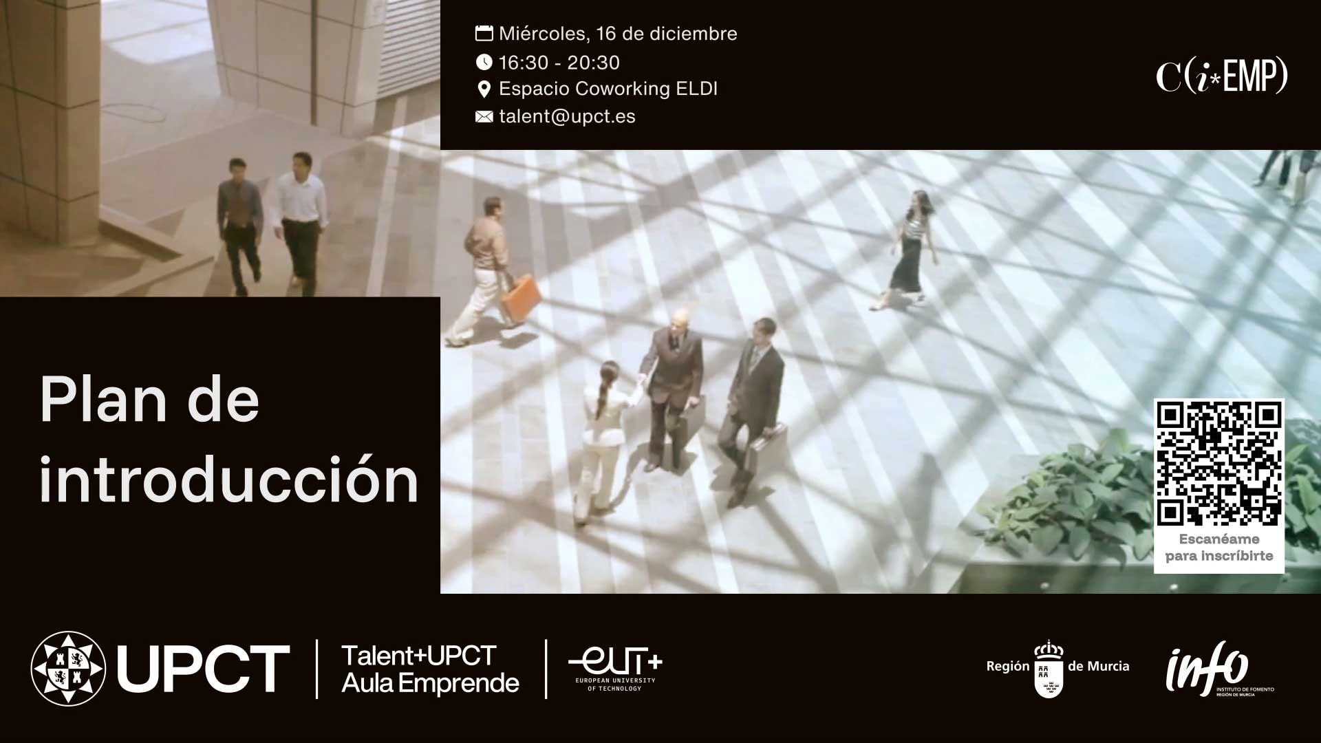 Imagen Aula Emprende UPCT | Plan de introducción