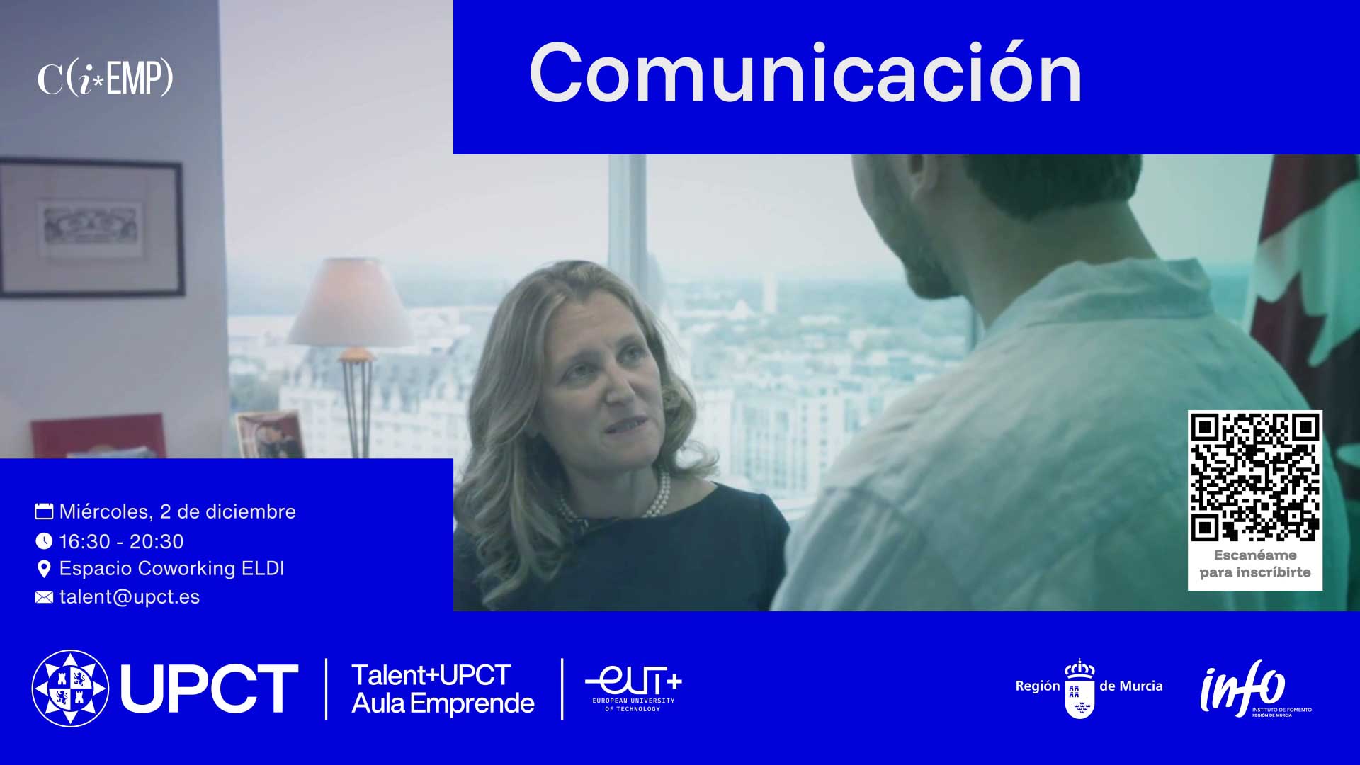 Imagen Aula Emprende UPCT | | Comunicación